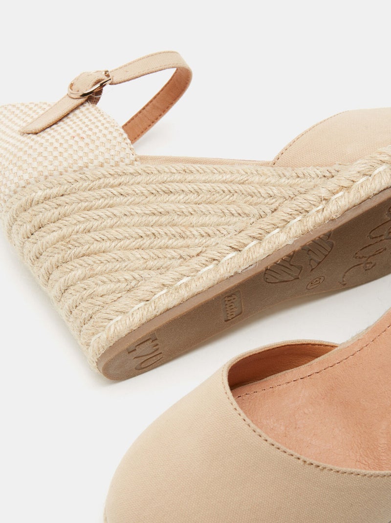 Sandales compensées modèle espadrilles BATA Beige - Kiabi