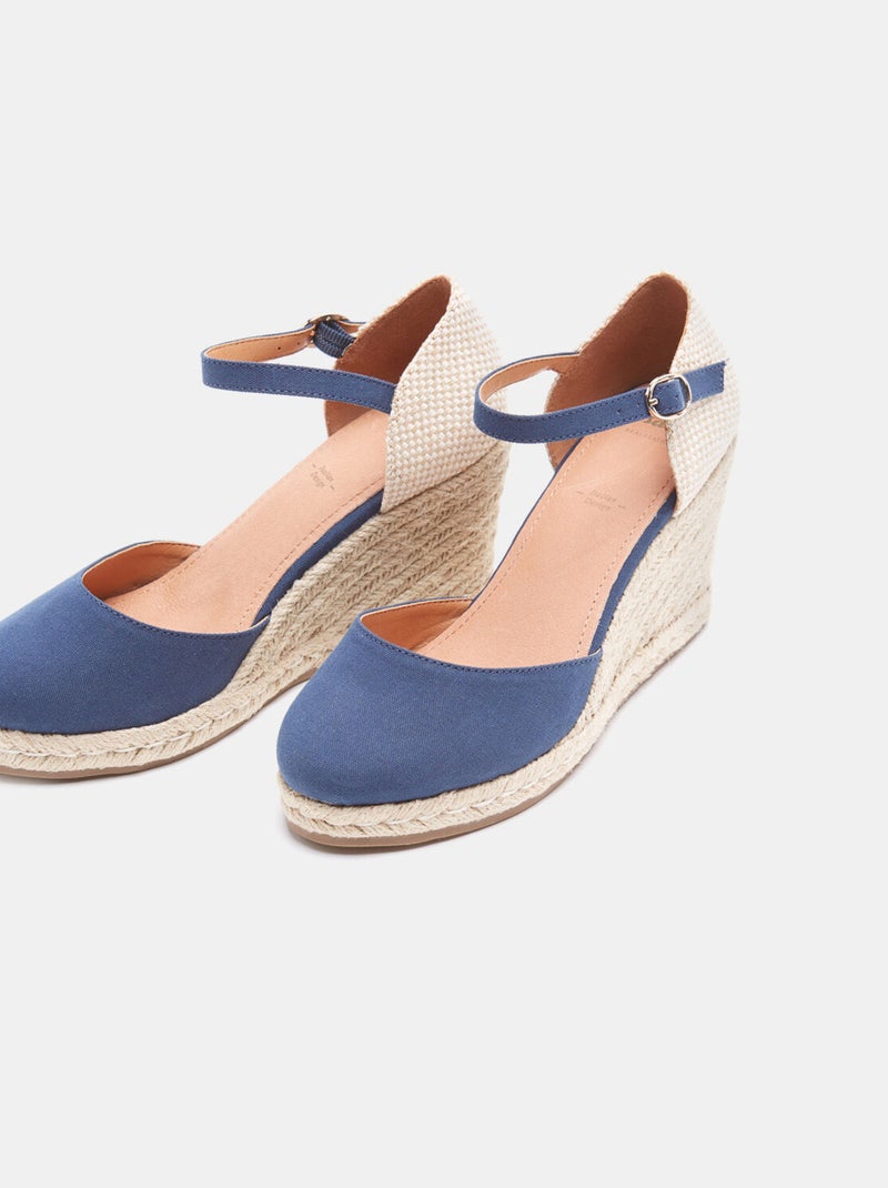 Sandales compensées modèle espadrilles BATA Bleu - Kiabi