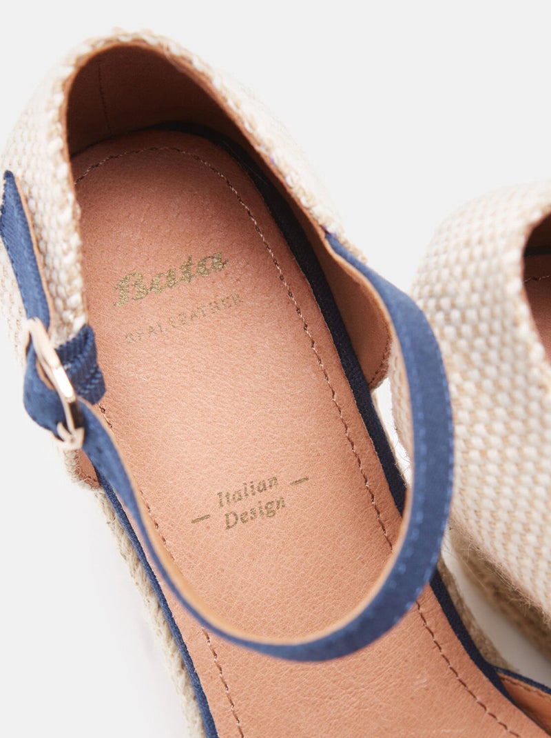 Sandales compensées modèle espadrilles BATA Bleu - Kiabi