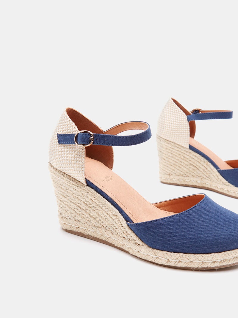 Sandales compensées modèle espadrilles BATA Bleu - Kiabi
