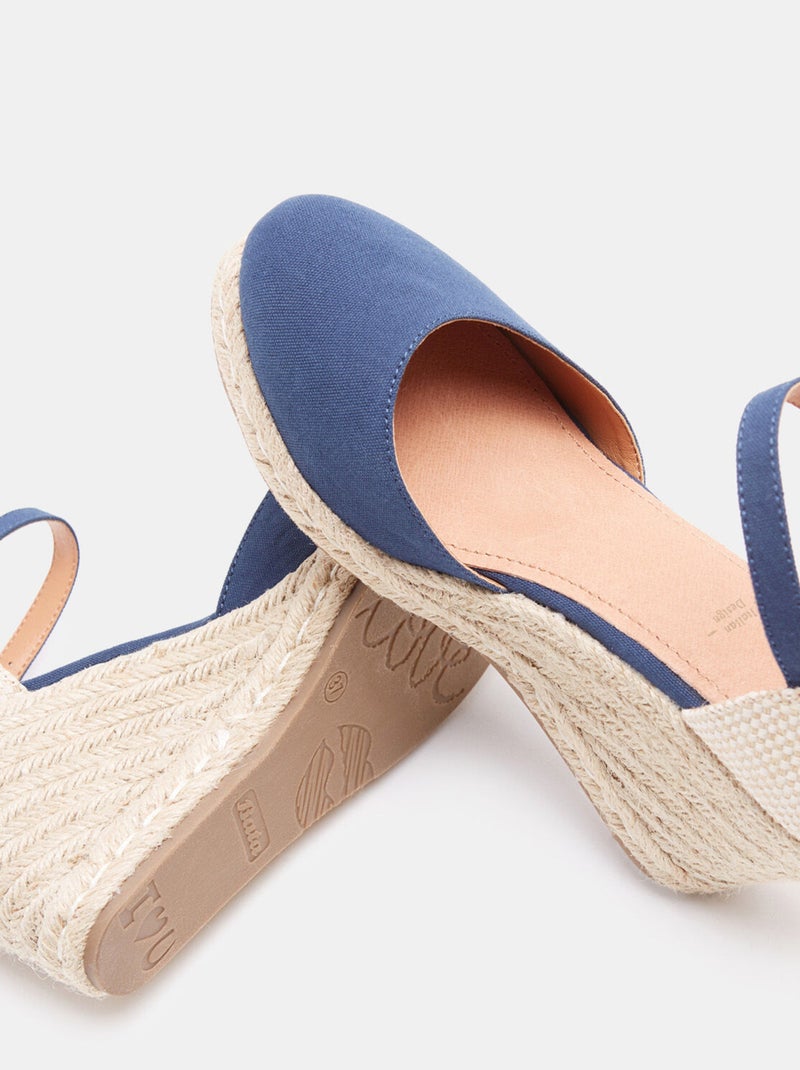 Sandales compensées modèle espadrilles BATA Bleu - Kiabi
