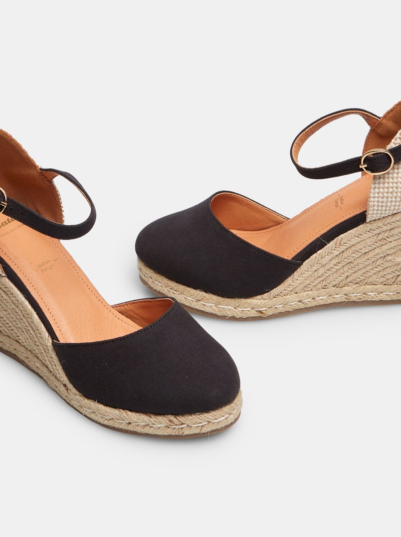 Sandales compensées modèle espadrilles BATA Noir - Kiabi
