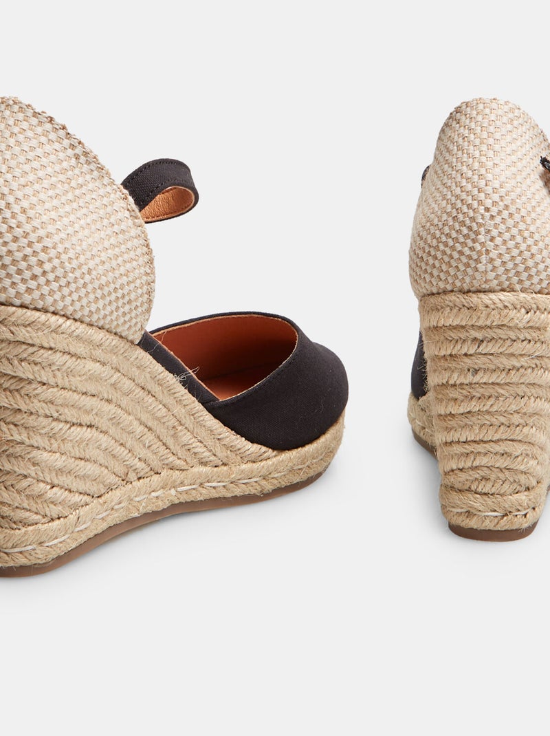 Sandales compensées modèle espadrilles BATA Noir - Kiabi