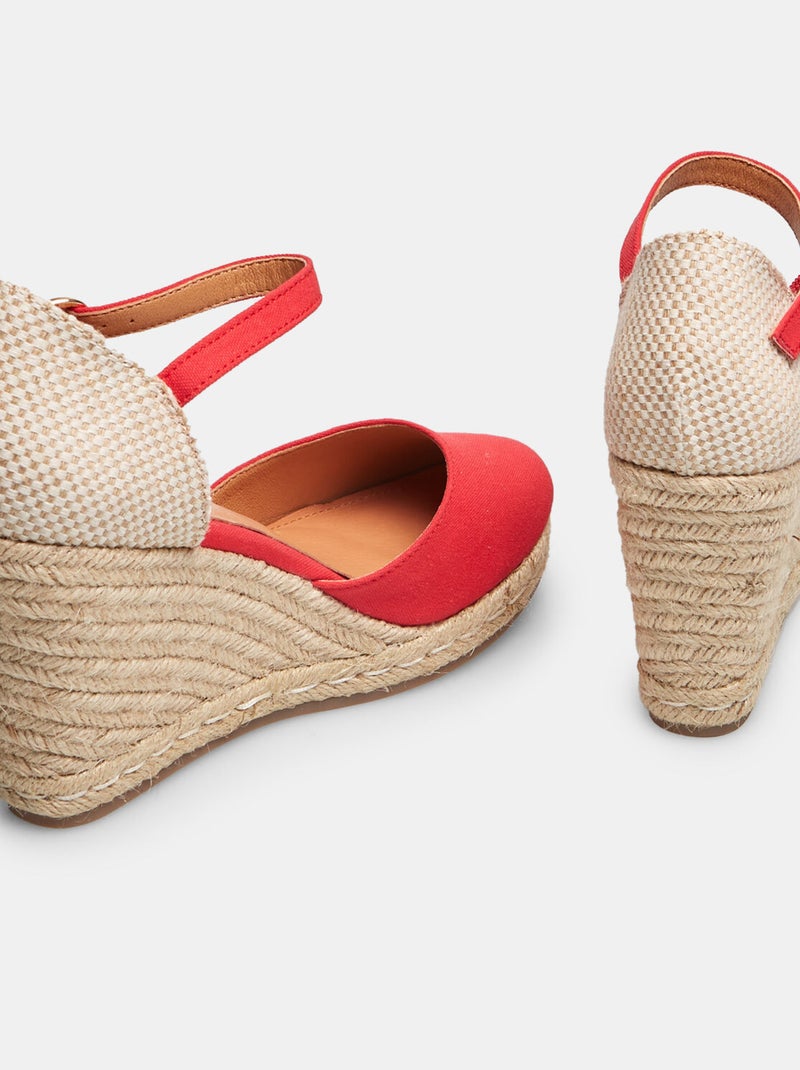 Sandales compensées modèle espadrilles BATA Rouge - Kiabi