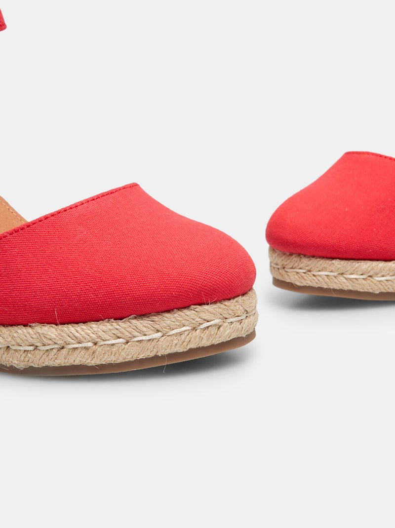 Sandales compensées modèle espadrilles BATA Rouge - Kiabi