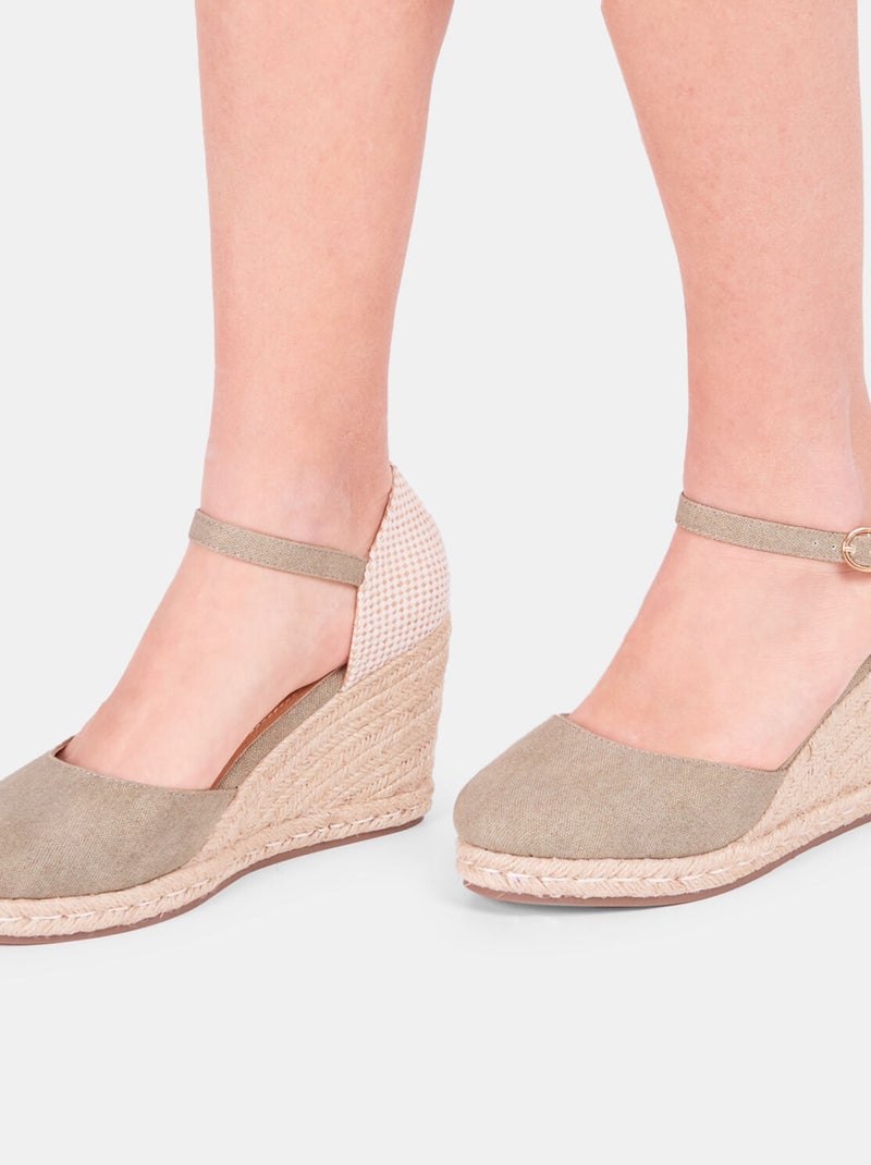 Sandales compensées modèle espadrilles BATA Vert - Kiabi