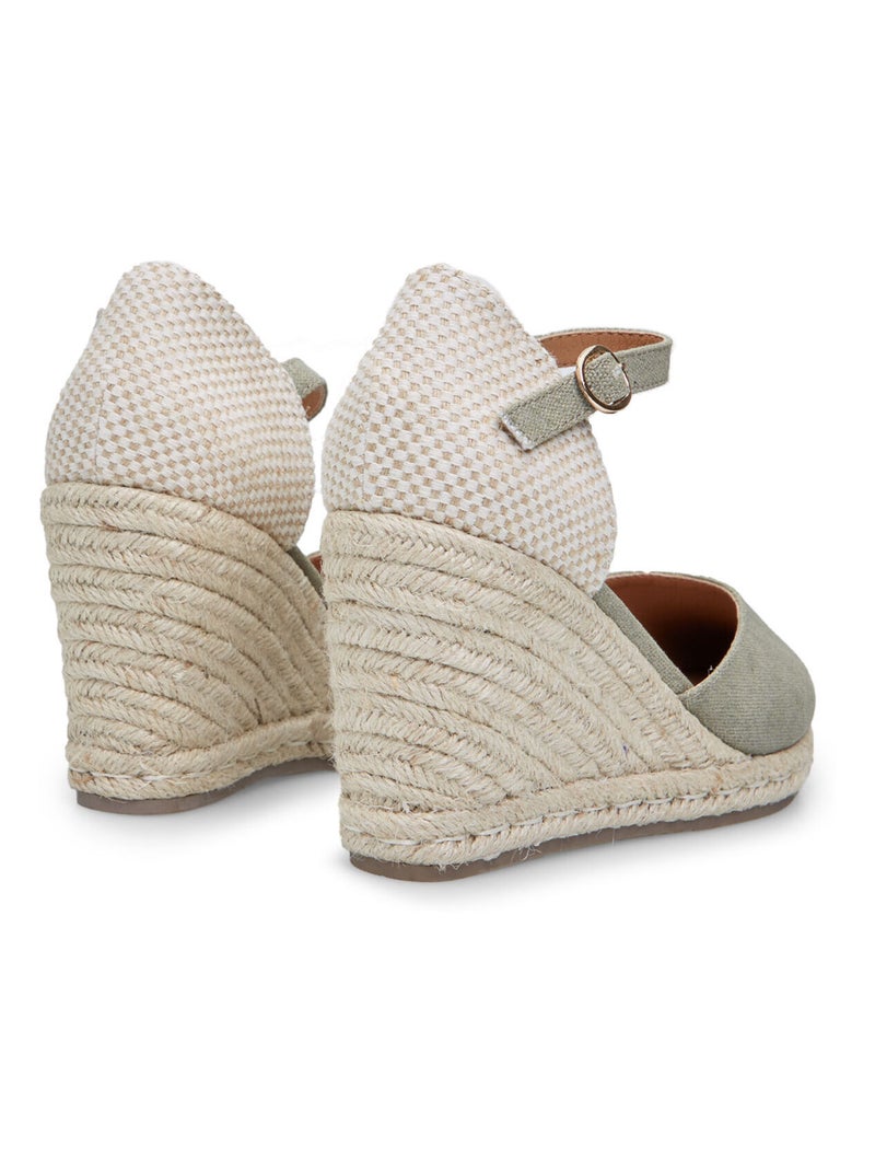Sandales compensées modèle espadrilles BATA Vert - Kiabi
