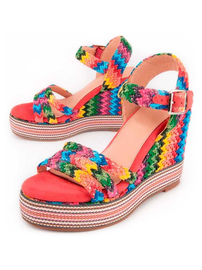 Sandales compensées Montevita Sparto Salia8 Multicolore - Kiabi