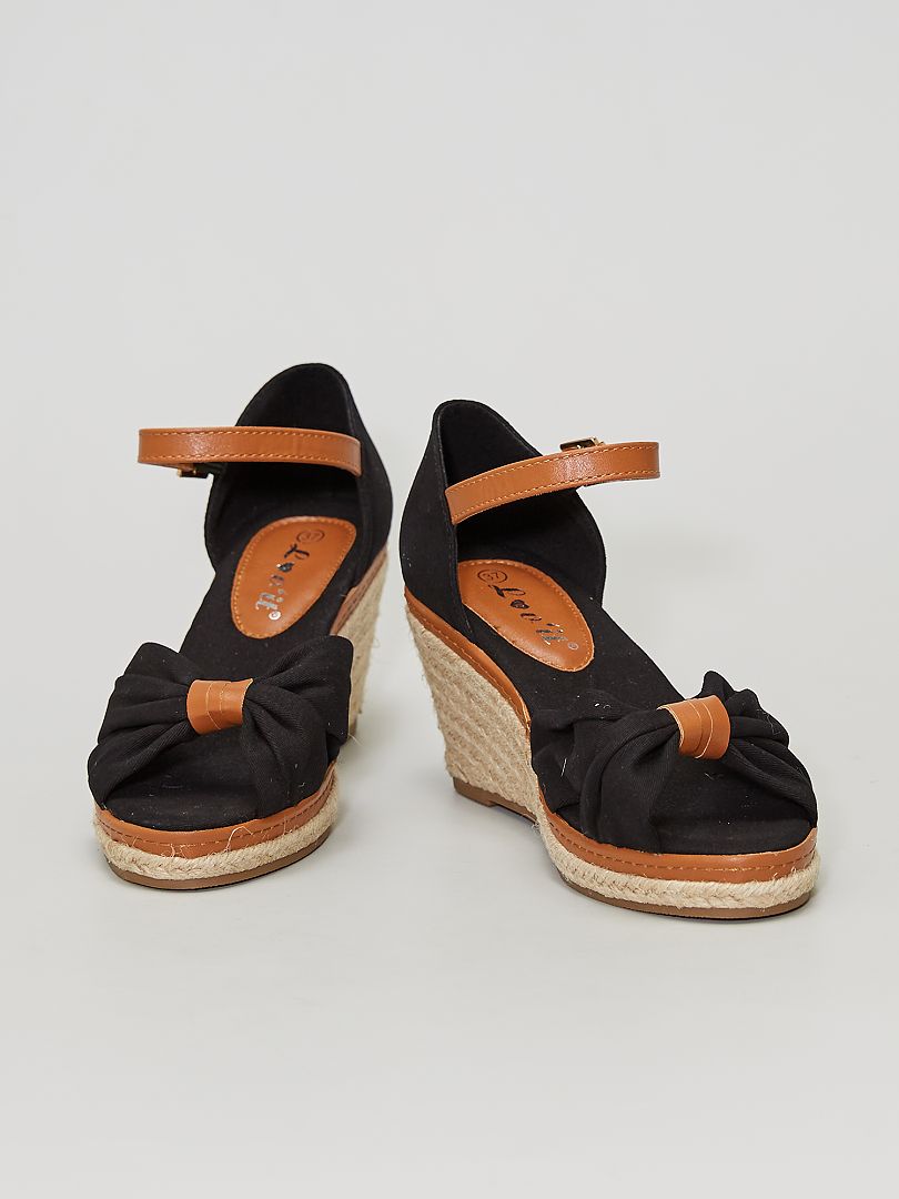 Sandales compensées noir - Kiabi