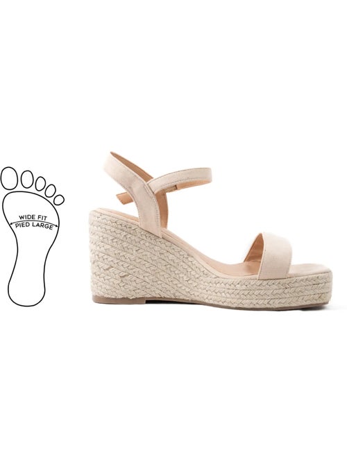 Sandales compensées pieds larges H - Modèle Vic - Kiabi
