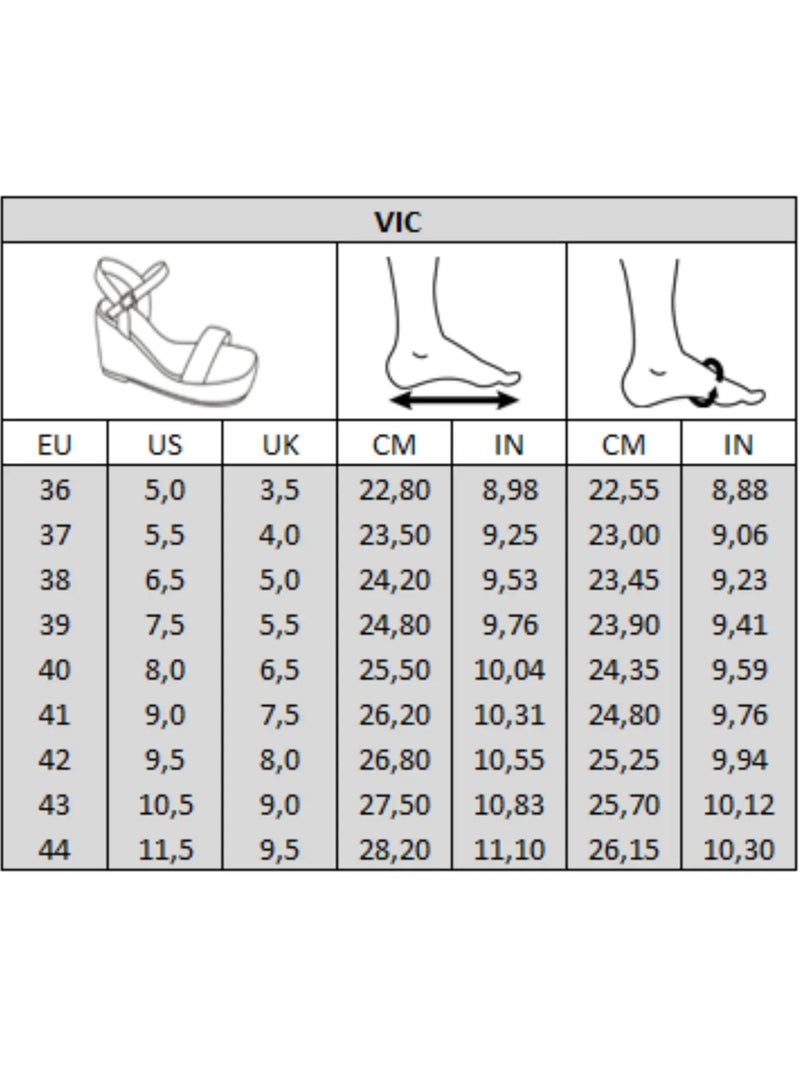 Sandales compensées pieds larges H - Vic Noir - Kiabi