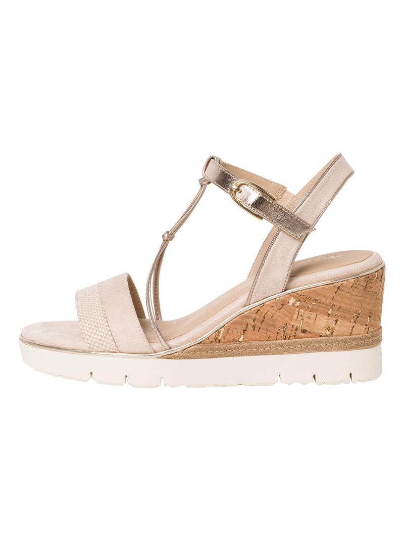 Sandales Compensées Tamaris Touch-It Beige - Kiabi