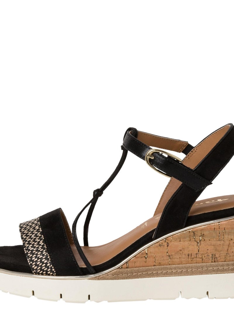 Sandales Compensées Tamaris Touch-It Noir - Kiabi