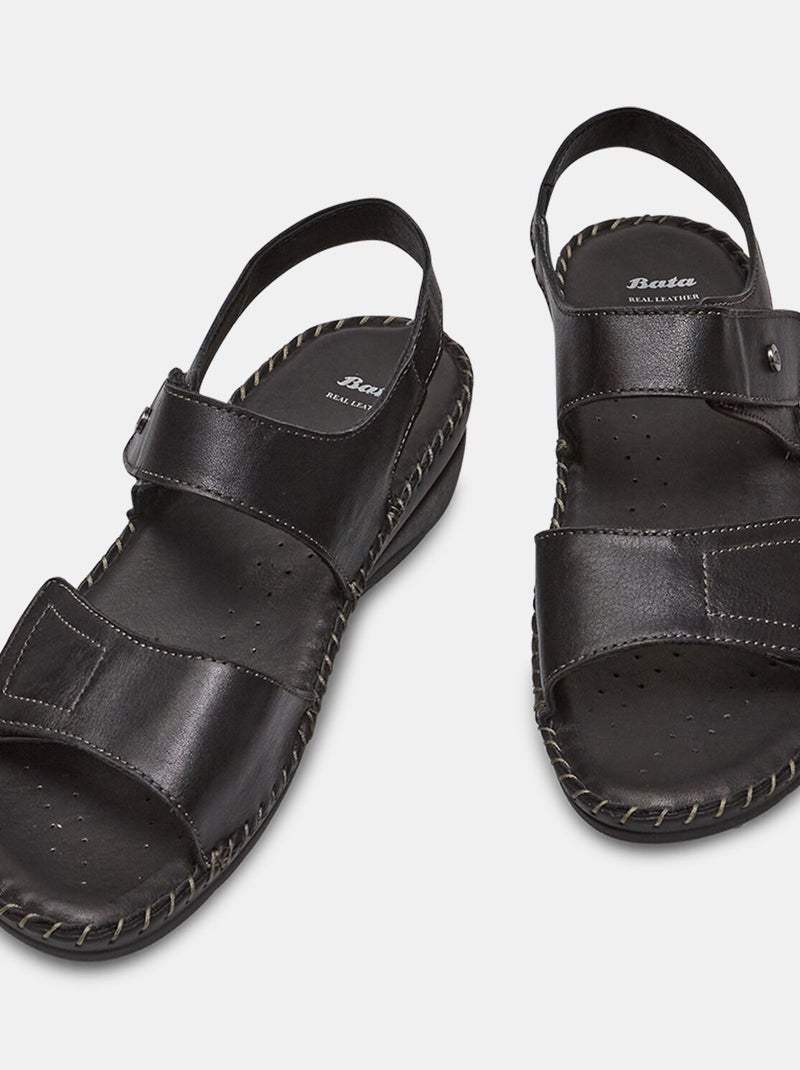 Sandales confort avec velcro BATA Noir - Kiabi