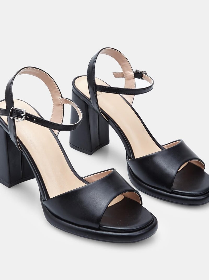 Sandales confortables  avec brides à la cheville BATA Noir - Kiabi