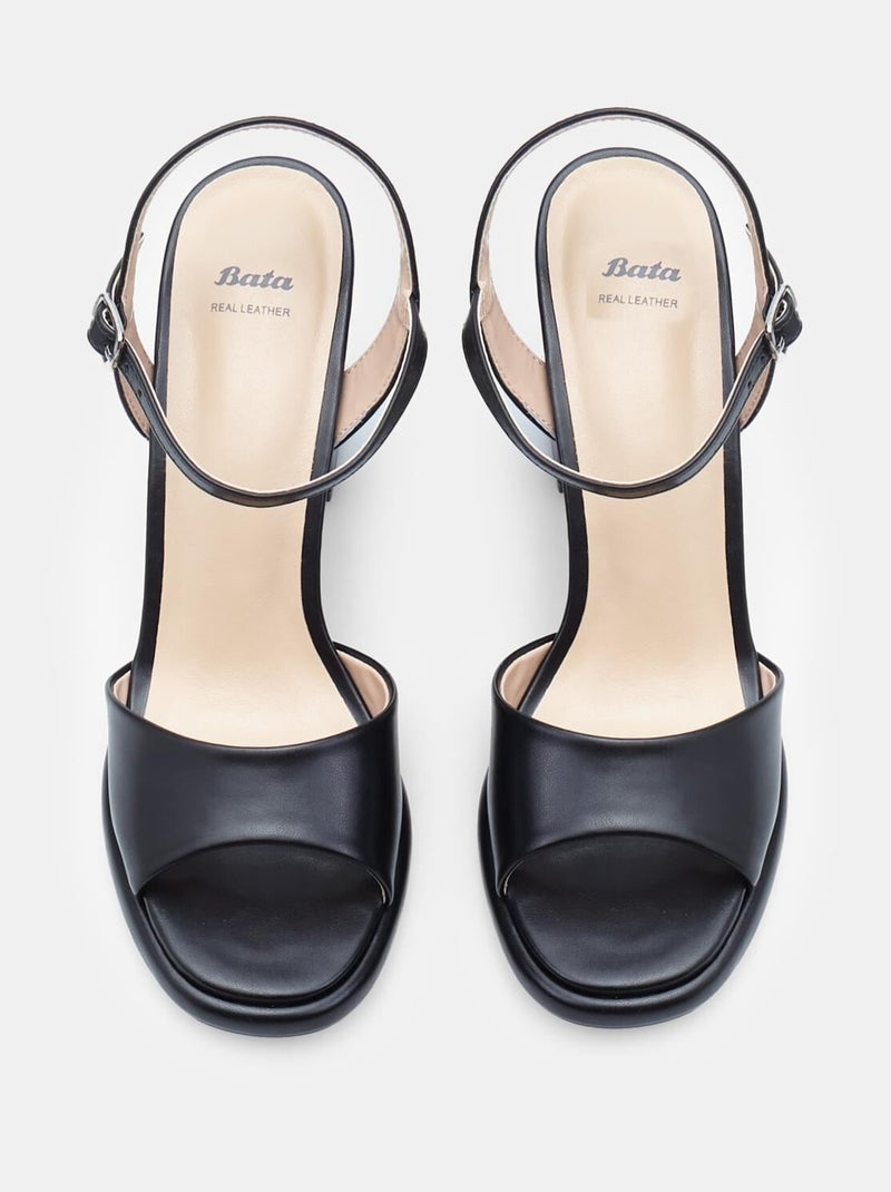 Sandales confortables  avec brides à la cheville BATA Noir - Kiabi