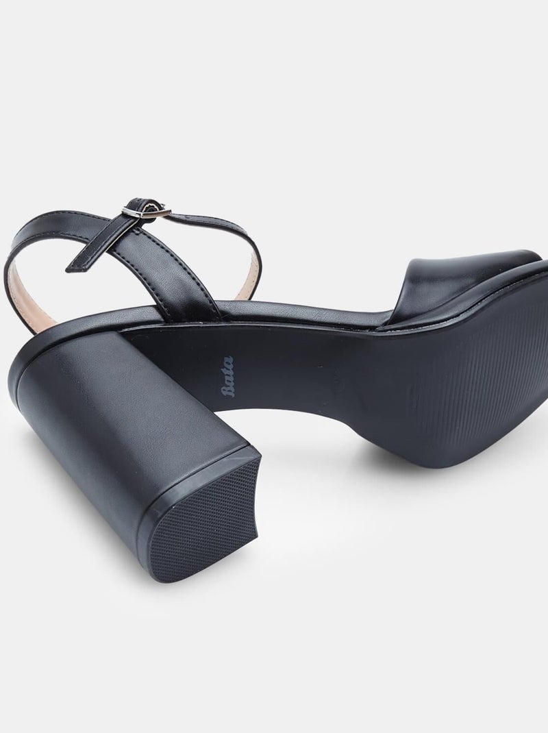 Sandales confortables  avec brides à la cheville BATA Noir - Kiabi