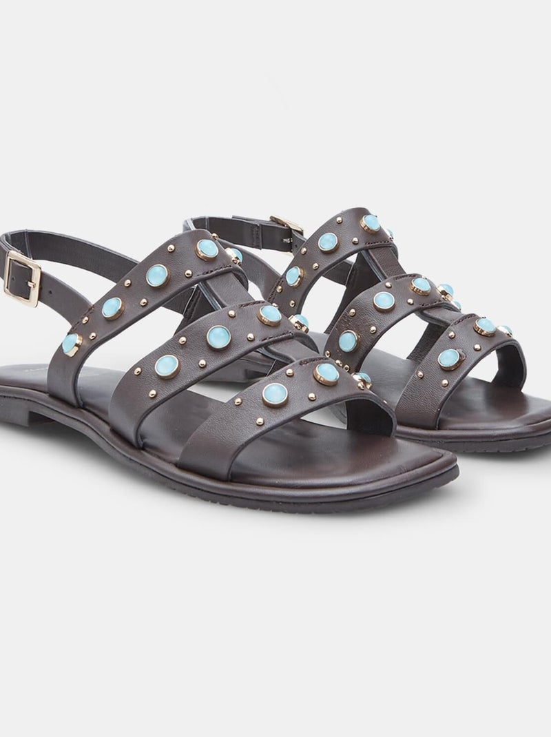 Sandales  confortables avec pierres BATA Marron - Kiabi