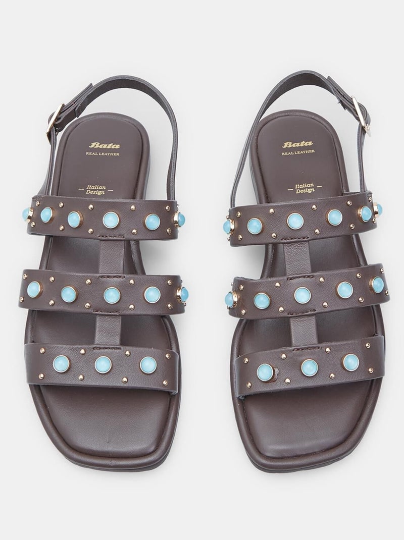 Sandales  confortables avec pierres BATA Marron - Kiabi