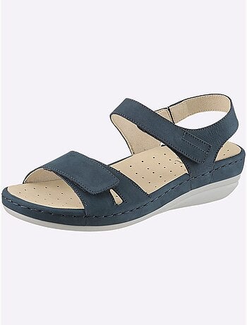 Sandales confortables avec semelle en cuir et fermetures auto-agrippantes - Taille standard - Witt