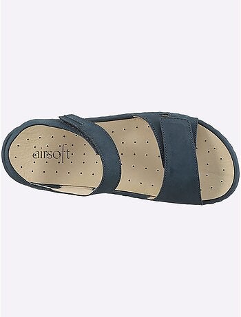 Sandales confortables avec semelle en cuir et fermetures auto-agrippantes - Taille standard - Witt