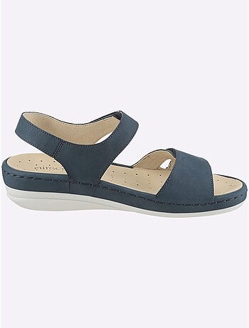 Sandales confortables avec semelle en cuir et fermetures auto-agrippantes - Taille standard - Witt