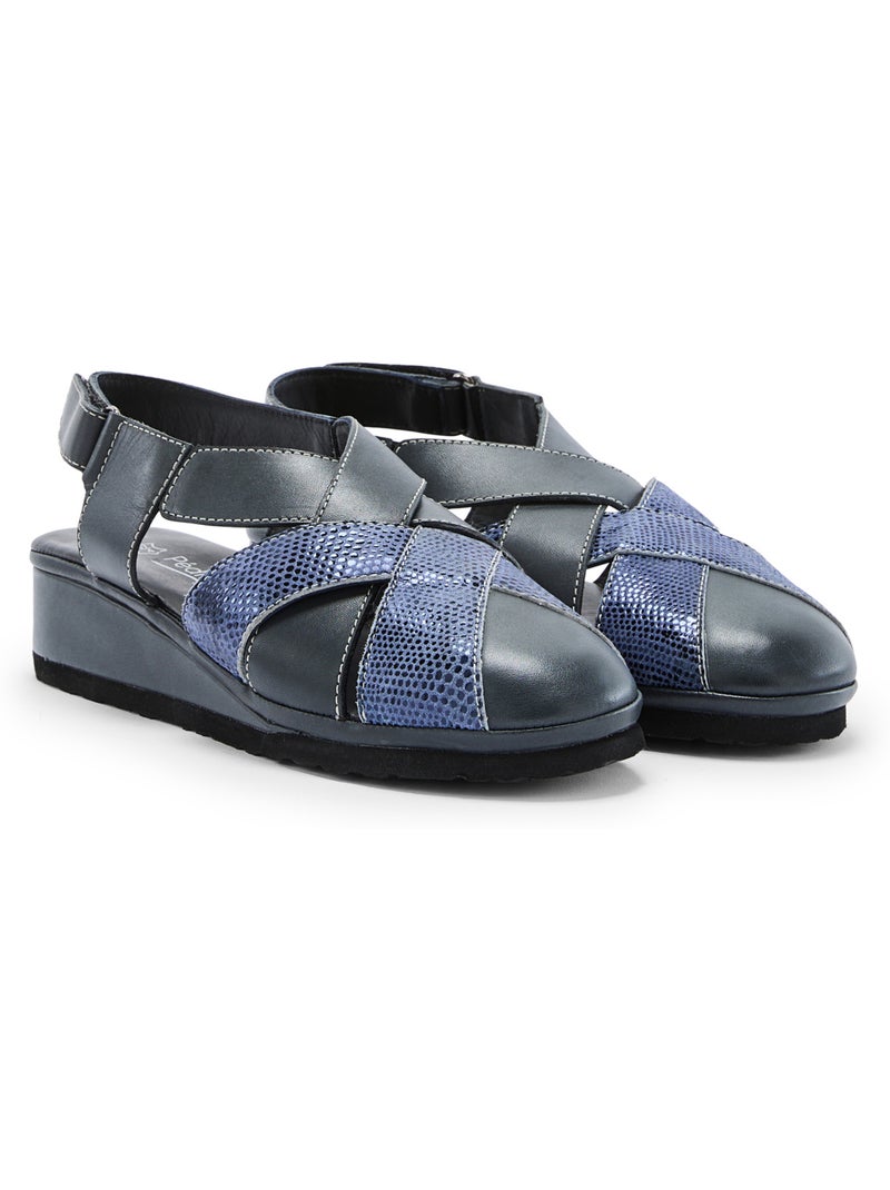 Sandales confortables bout fermé - PEDICONFORT Bleu marine - Kiabi