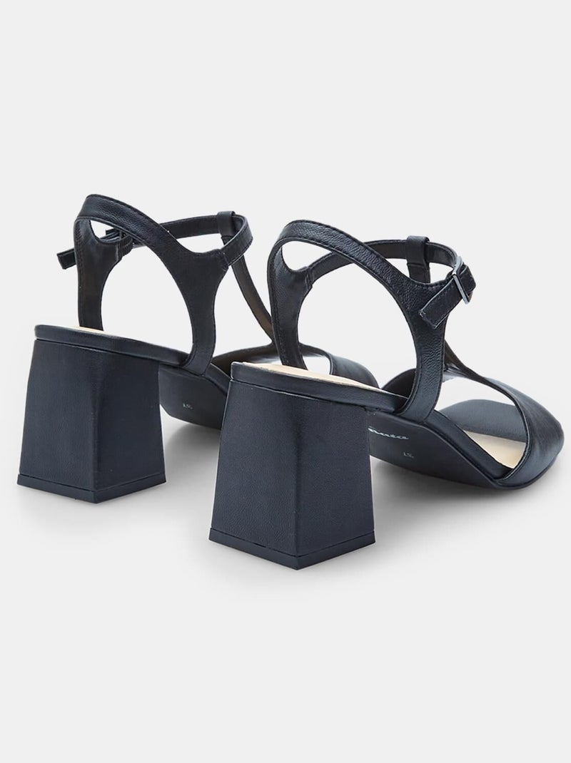 Sandales confortables  en cuir BATA Noir - Kiabi