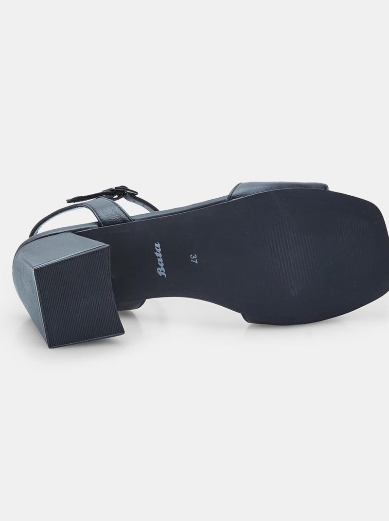 Sandales confortables  en cuir BATA Noir - Kiabi