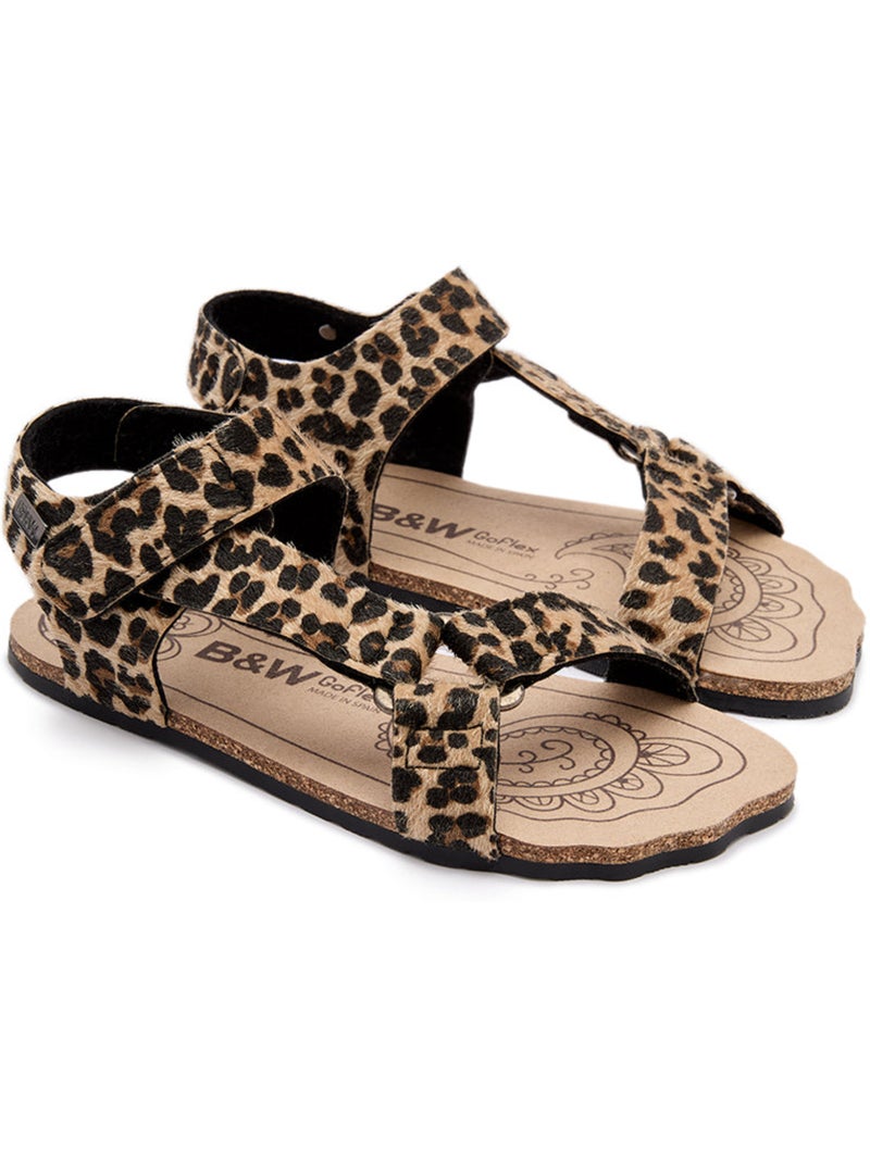 Sandales Conguitos Barefoot Goflex Estampado Noir Doré - Kiabi