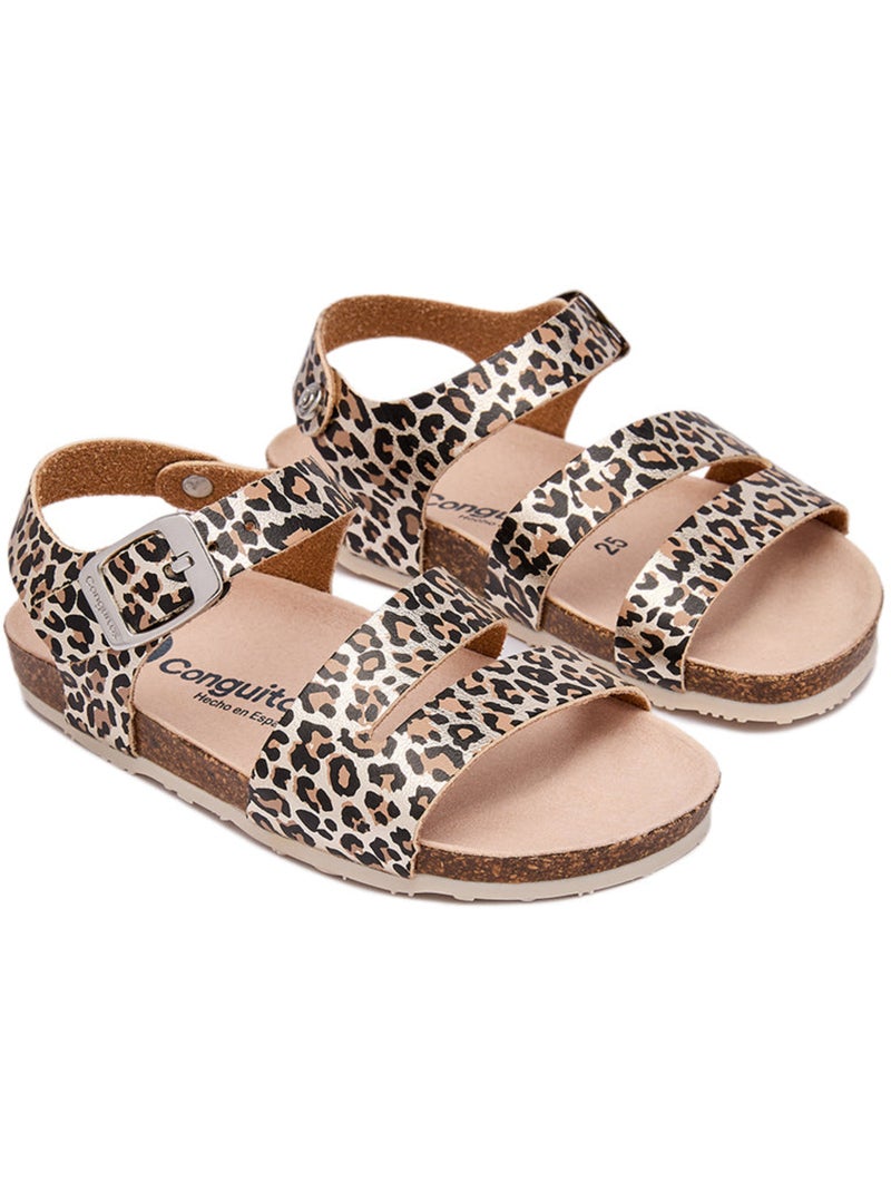 Sandales Conguitos Bio Animal Print Noir Marron Noir - Kiabi