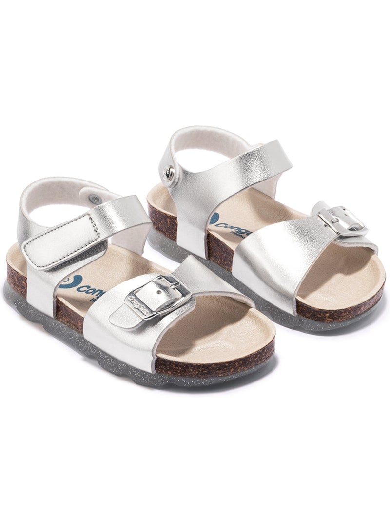 Sandales Conguitos Bio  Metalizado Girls Argent - Kiabi