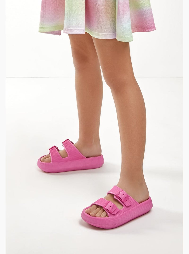 Sandales conguitos double hebilla slides Rose - Kiabi