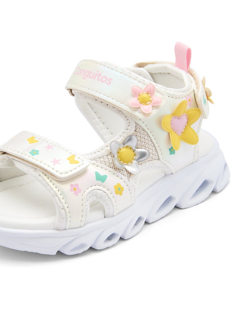 Sandales Conguitos Floral Luces Blanc - Kiabi