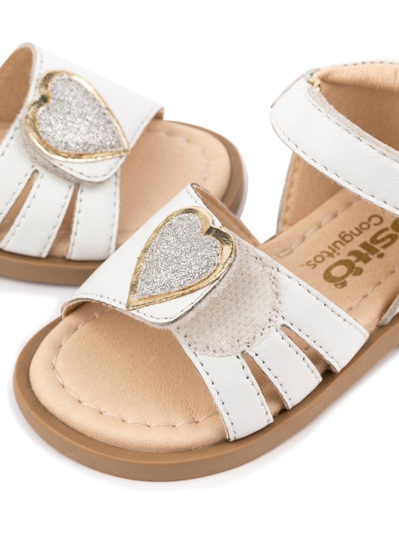 Sandales conguitos heart Blanc - Kiabi