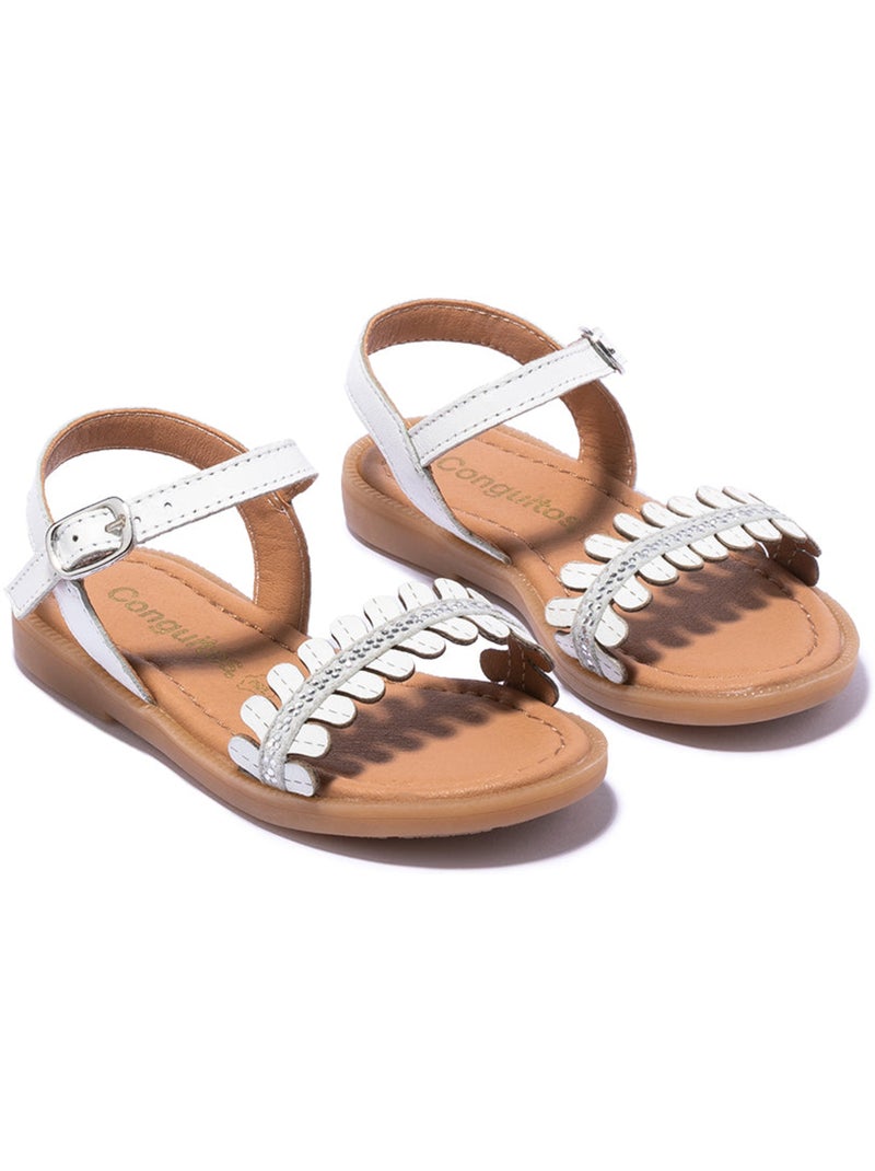 Sandales Conguitos Hebilla Strass Blanc - Kiabi