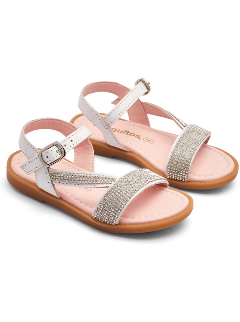 Sandales conguitos pedrería brillante Blanc - Kiabi