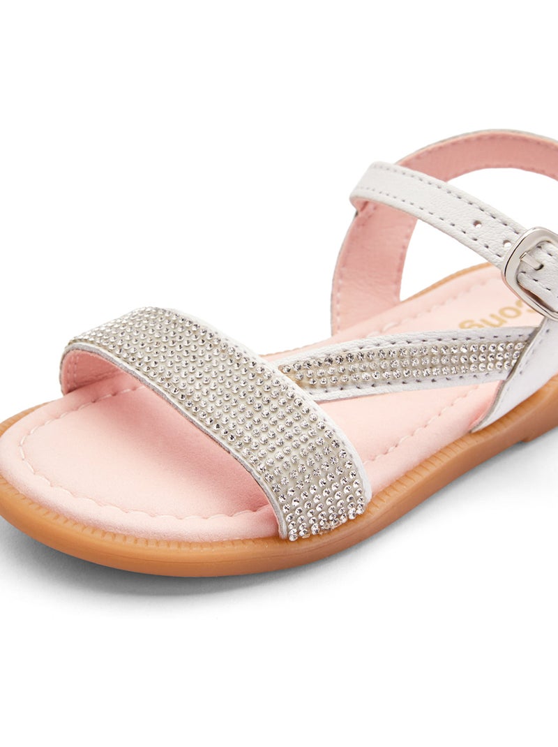 Sandales conguitos pedrería brillante Blanc - Kiabi