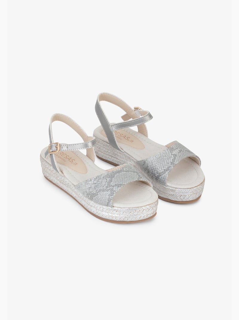 Sandales conguitos snake wedge Argent - Kiabi
