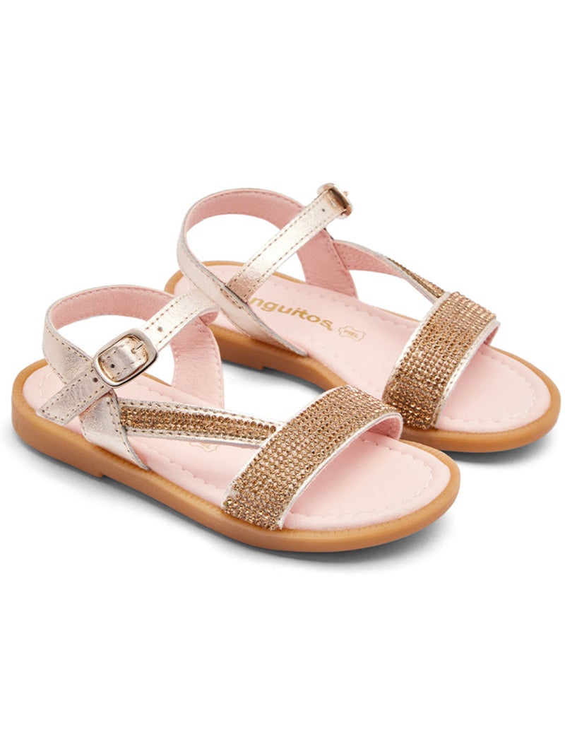 Sandales Conguitos Tiras Pedrería Gold - Kiabi