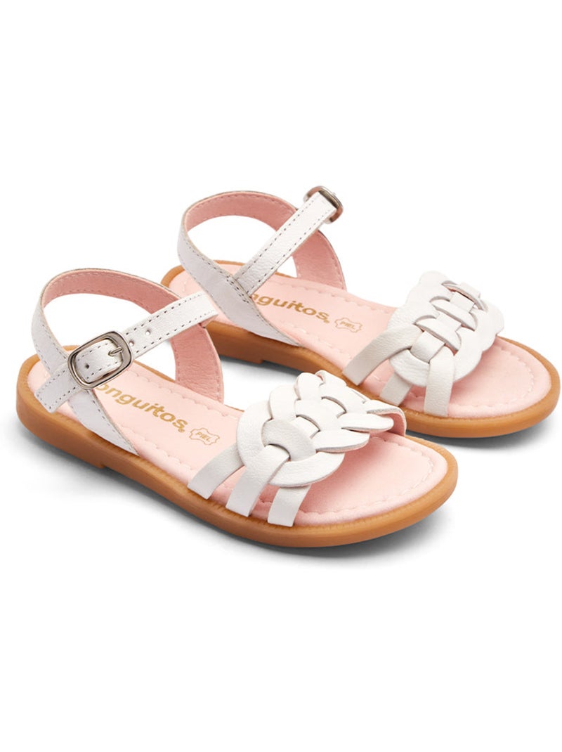 Sandales Conguitos Trenzado Piel Bleu roi - Kiabi