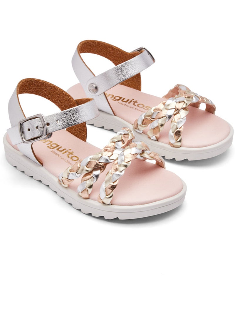Sandales conguitos trenzado rayas Argent - Kiabi