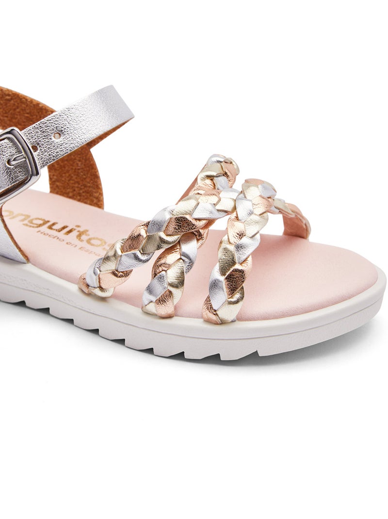 Sandales conguitos trenzado rayas Argent - Kiabi