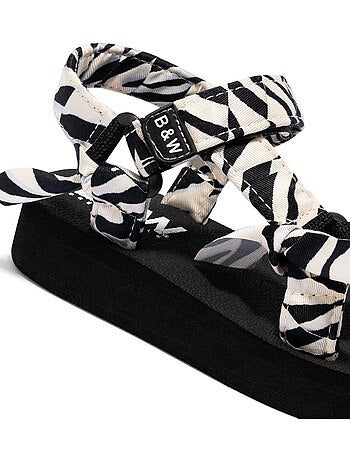 Sandales conguitos zebra b&w