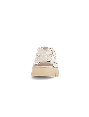 Sandales crème en cuir