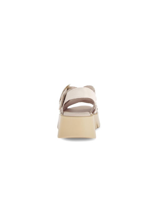 Sandales crème en cuir - Kiabi