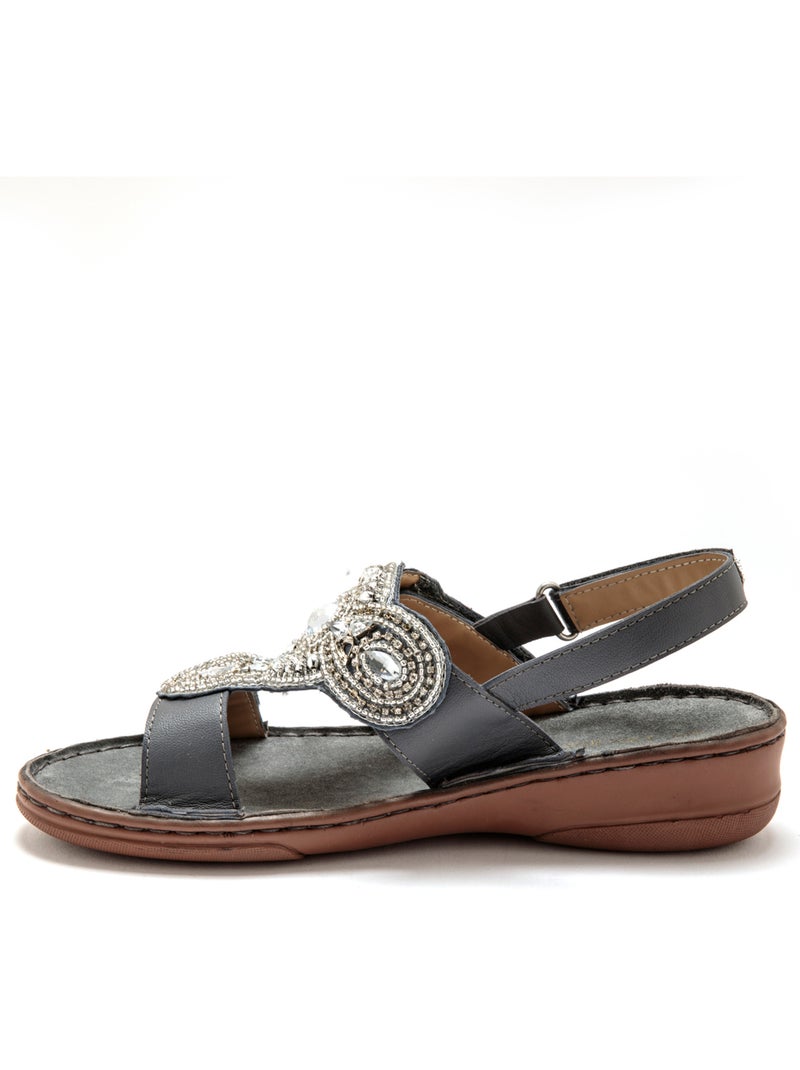 Sandales cuir - PEDICONFORT Gris - Kiabi