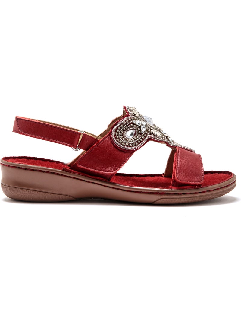 Sandales cuir - PEDICONFORT Rouge - Kiabi