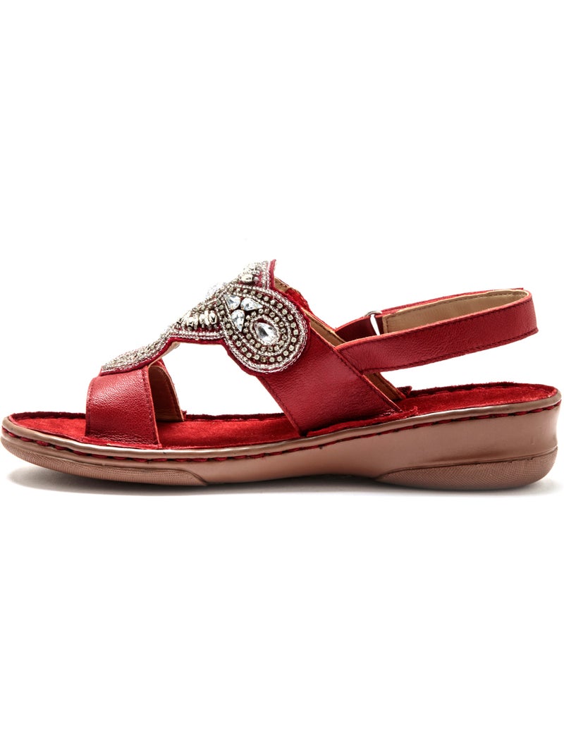 Sandales cuir - PEDICONFORT Rouge - Kiabi
