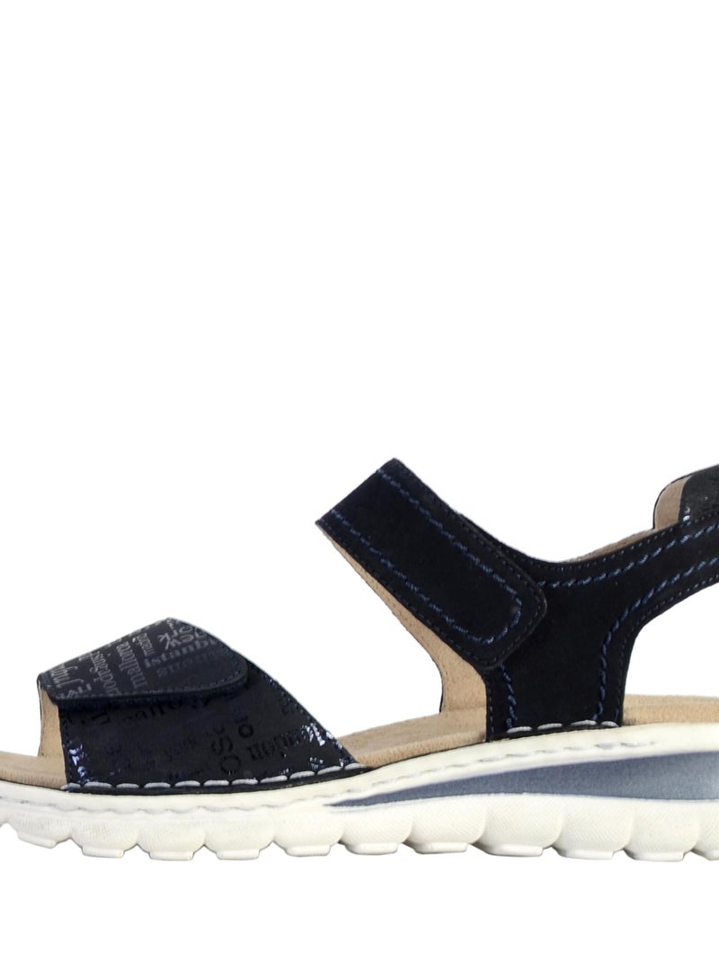 Sandales Cuir Ara Metrocalf Noir - Kiabi